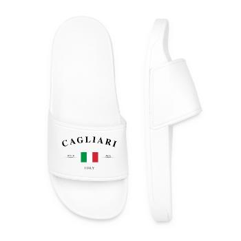 Cagliari Sardinia Travel Coordinates Souvenir - Men’s Pool Sliders - white - Front