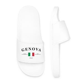 Gênes, Italie, Coordonnées, Voyage, Souvenir - Claquettes Homme - blanc - Devant