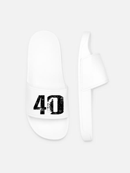 40 Number Leotard - Men’s Pool Sliders - white