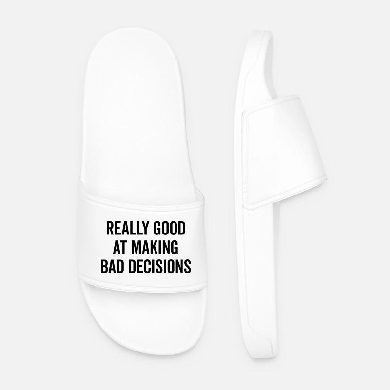 Really Good at Making Bad Decisions - Men’s Pool Sliders - white