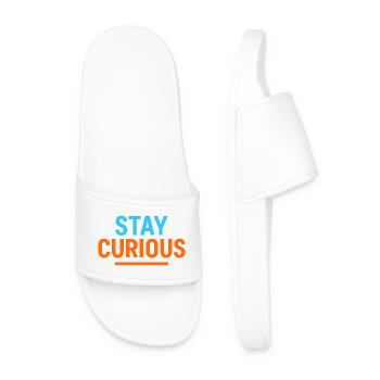 Stay Curious - Men’s Pool Sliders - white - Front