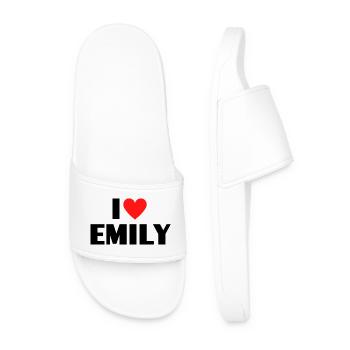 I love Emily Rotes Herz Liebe Fan Geschenk - Männer Badelatschen - Weiß - Vorne