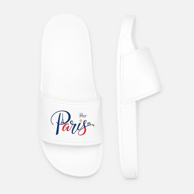 Lichtermeer von Paris Skyline - Männer Badelatschen - Weiß