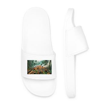Stop Extinction: Forest Protection Design - Men’s Pool Sliders - white - Front