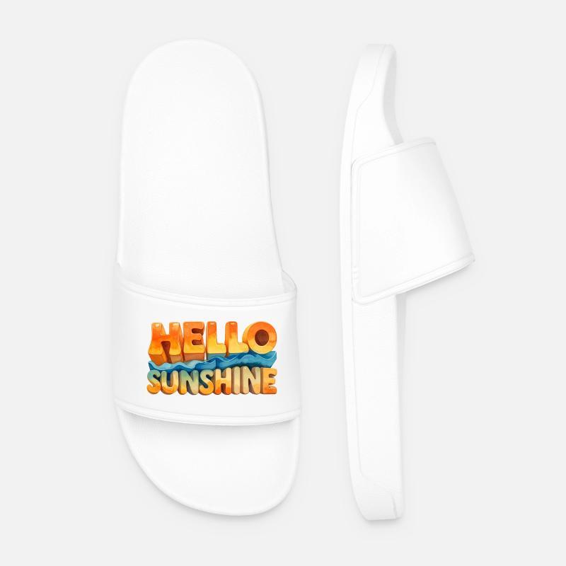 HELLO SUNSHINE – Aquarell Retro 70s Design - Männer Badelatschen - Weiß