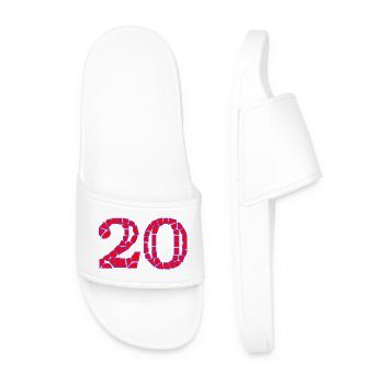 20. 20th ANNIVERSARY. 20 YEARS ANNIVERSARY. 20 YEARS. - Men’s Pool Sliders - white - Front