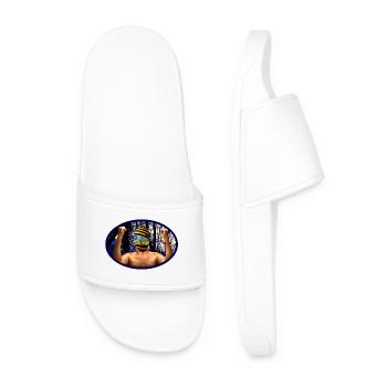 Forest Spirit Mask Warrior - Men’s Pool Sliders - white - Front