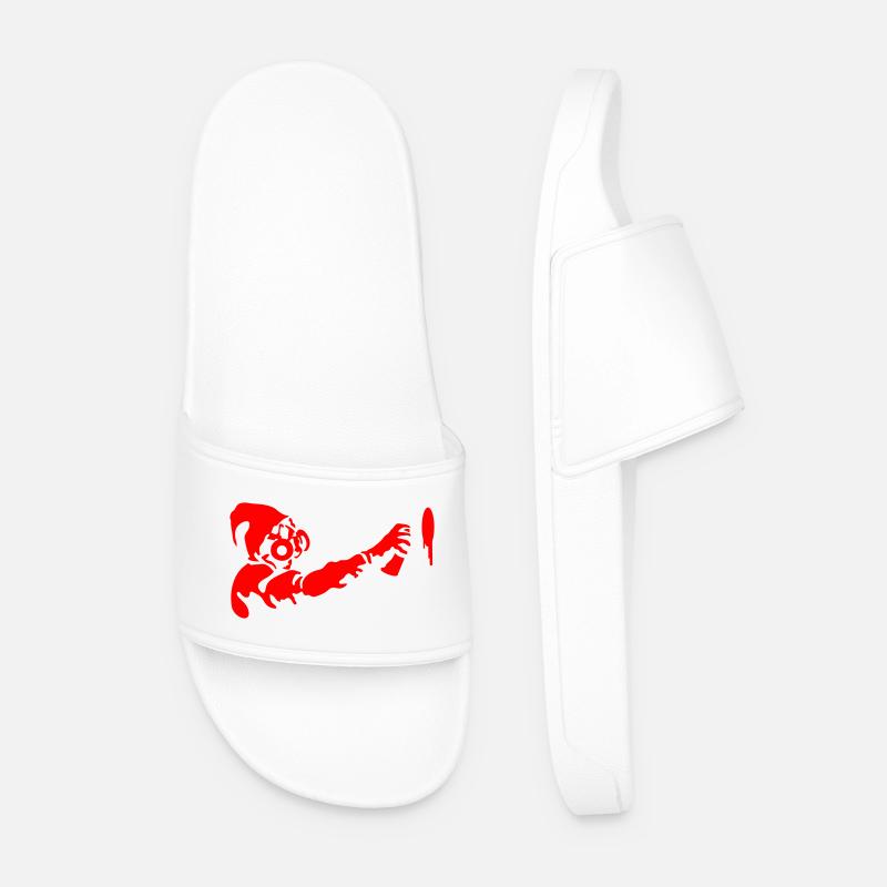 Graffiti Stencil - Männer Badelatschen - Weiß