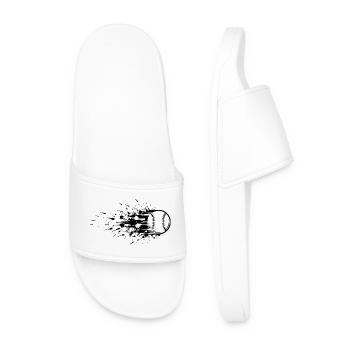 Energetic Baseball Player Baseball - Men’s Pool Sliders - white - Front