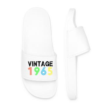 Vintage, 1965, 60ème anniversaire, Cadeaux - Claquettes Homme - blanc - Devant