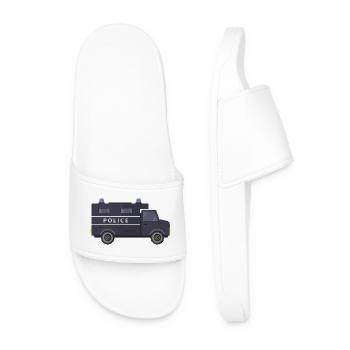Police van - Men’s Pool Sliders - white - Front