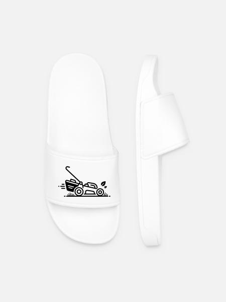 Lawn Mowing | Gardening & Dad's Hobby - Men’s Pool Sliders - white