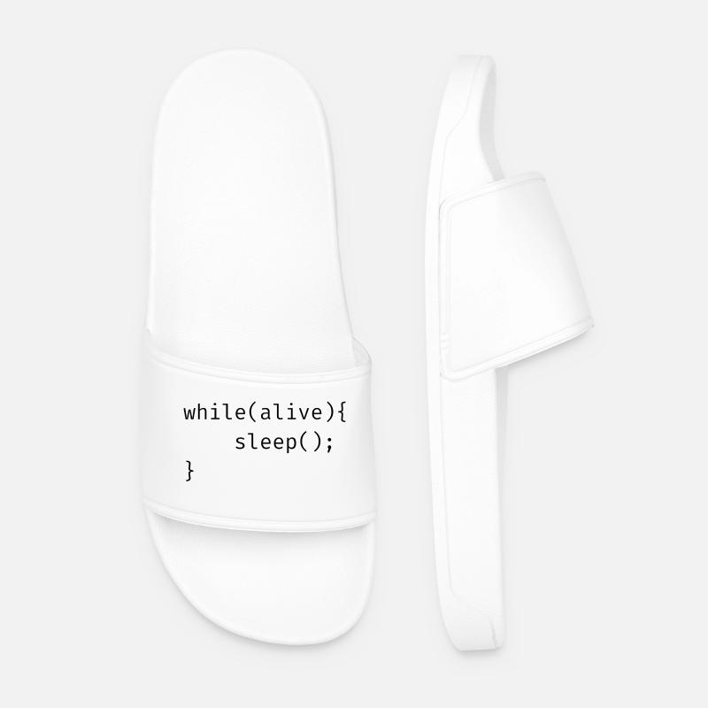 while(alive){ sleep(); Meme - Männer Badelatschen - Weiß