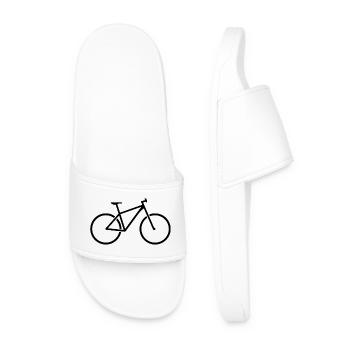 Stylish Bicycle Line Art Motif for Cycling Fans - Men’s Pool Sliders - white - Front