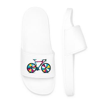 Buntes geometrisches Fahrrad - Männer Badelatschen - Weiß - Vorne