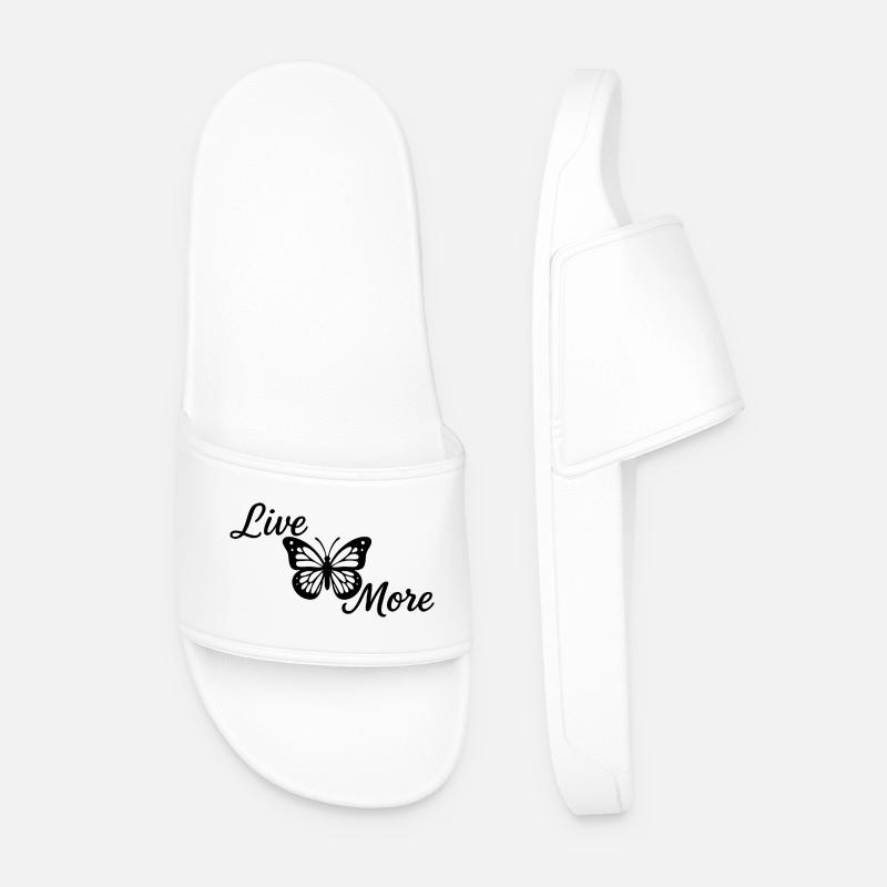 Live More - Männer Badelatschen - Weiß