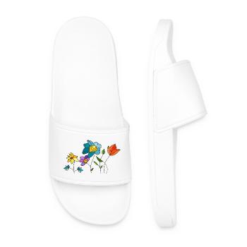 Fleur - Claquettes Homme - blanc - Devant