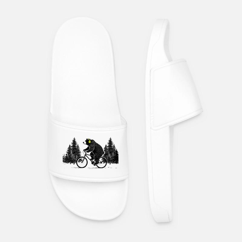 Radelnder Bär - Männer Badelatschen - Weiß