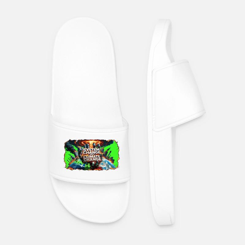 System Change, Not Climate Change - Men’s Pool Sliders - white