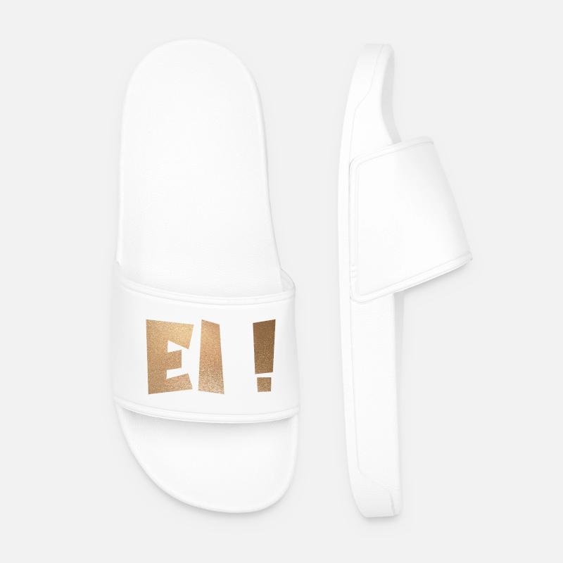 Eggshell Egg - Men’s Pool Sliders - white