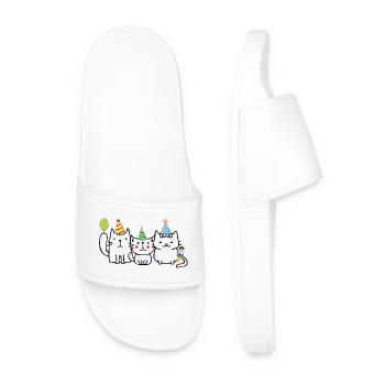 Birthday - Men’s Pool Sliders - white - Front