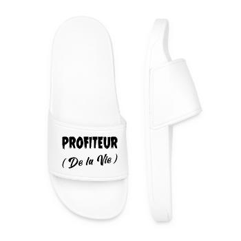PROFITEUR (DE LA VIE) ! (noir) - Claquettes Homme - blanc - Devant