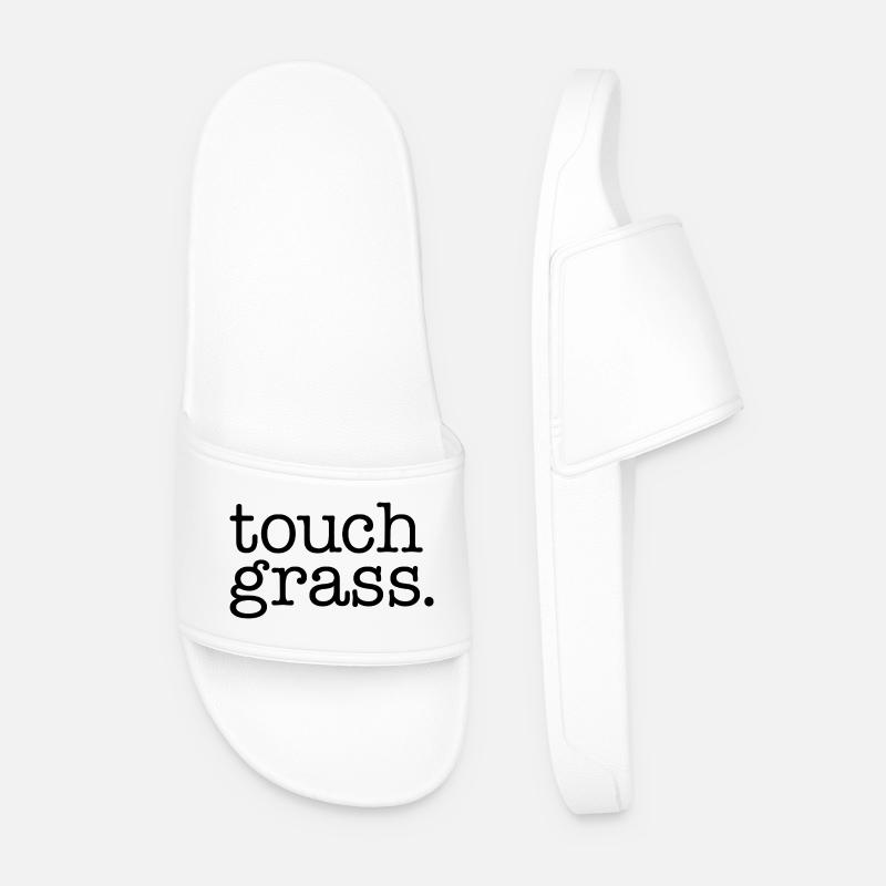 Touch grass - Männer Badelatschen - Weiß