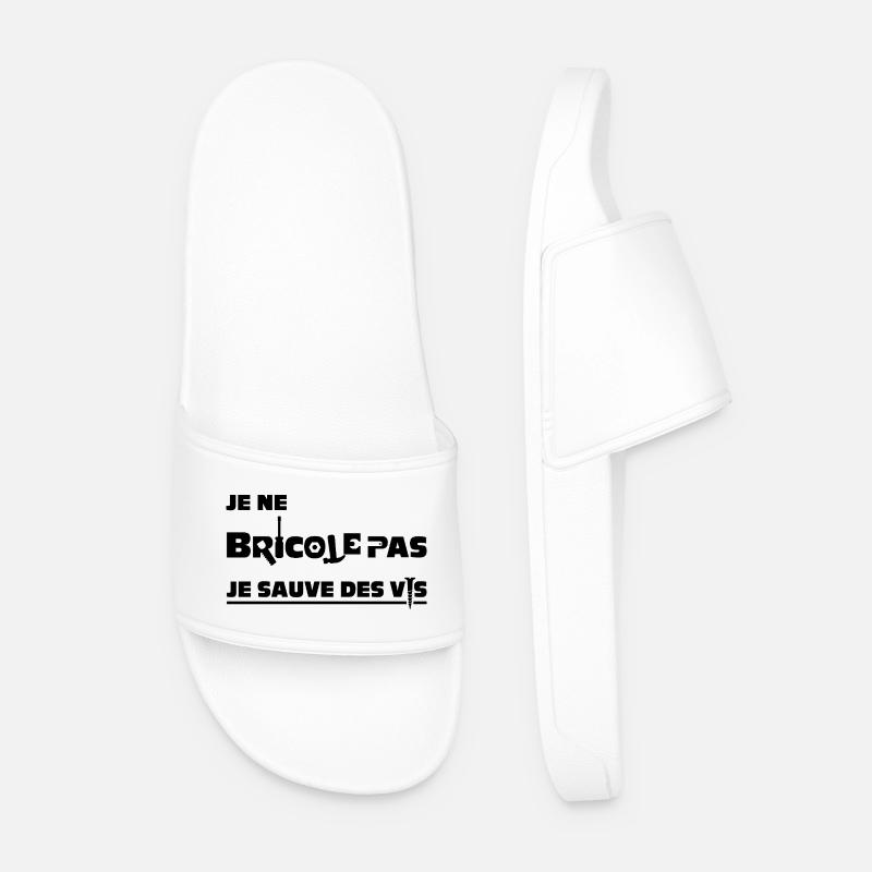 I DON'T TINKER, I SAVE SCREWS! - Men’s Pool Sliders - white