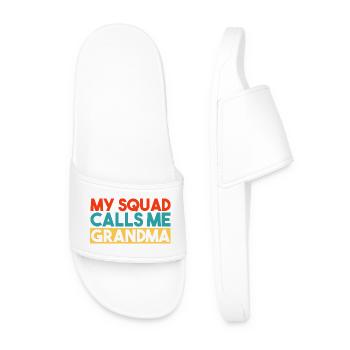 My Squad Calls Me Mom Grandma Family Slogan - Men’s Pool Sliders - white - Front