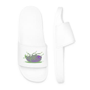 Neon Green Purple Insect - Men’s Pool Sliders - white - Front