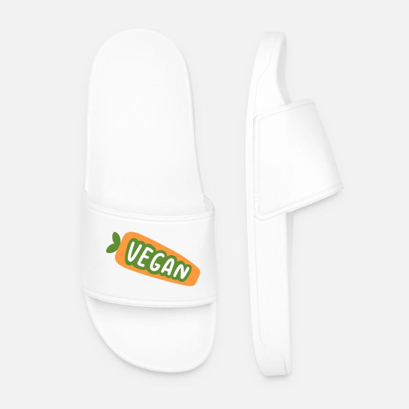 Vegan Shirt Plant Based Design Cute Veggie Aesthet - Männer Badelatschen - Weiß