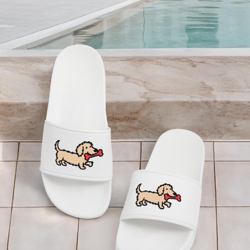 Terrier Doodle Bone Comic Men’s Pool Sliders