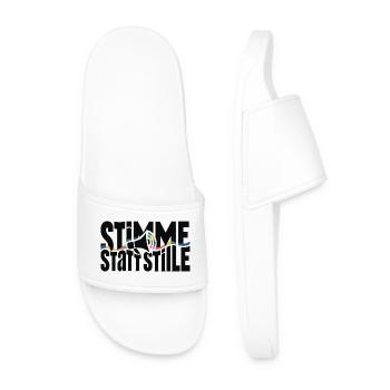 Voix au lieu de silence, motif de protestation et de démo - Claquettes Homme - blanc - Devant
