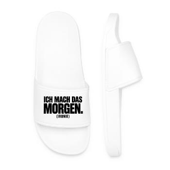 Ich mach das morgen (Ironie) – Lustiger Spruch - Männer Badelatschen - Weiß - Vorne