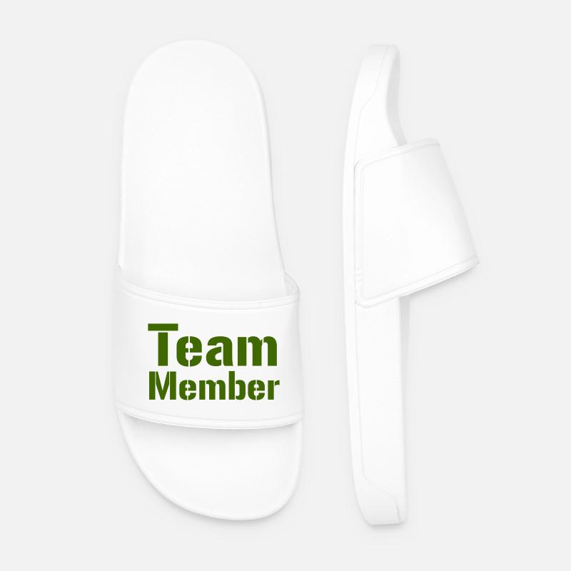 Team Member Bold Typography - Men’s Pool Sliders - white