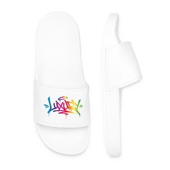 Art urbain de graffiti arc-en-ciel de luxe - Claquettes Homme - blanc - Devant