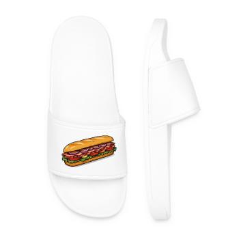 Motif de hot-dog de dessin animé - Claquettes Homme - blanc - Devant