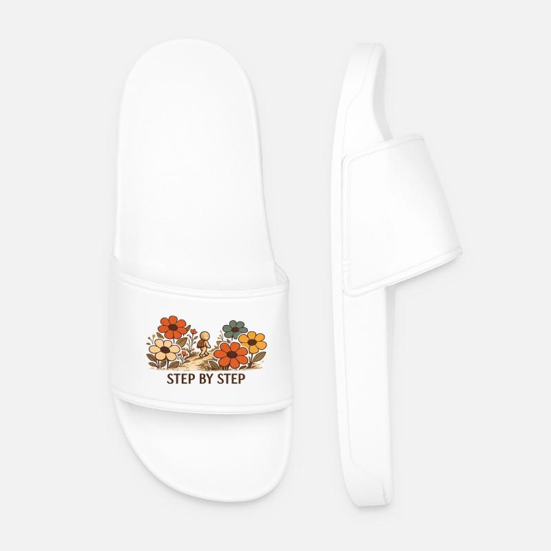 The Little Thought | STEP BY STEP - Men’s Pool Sliders - white