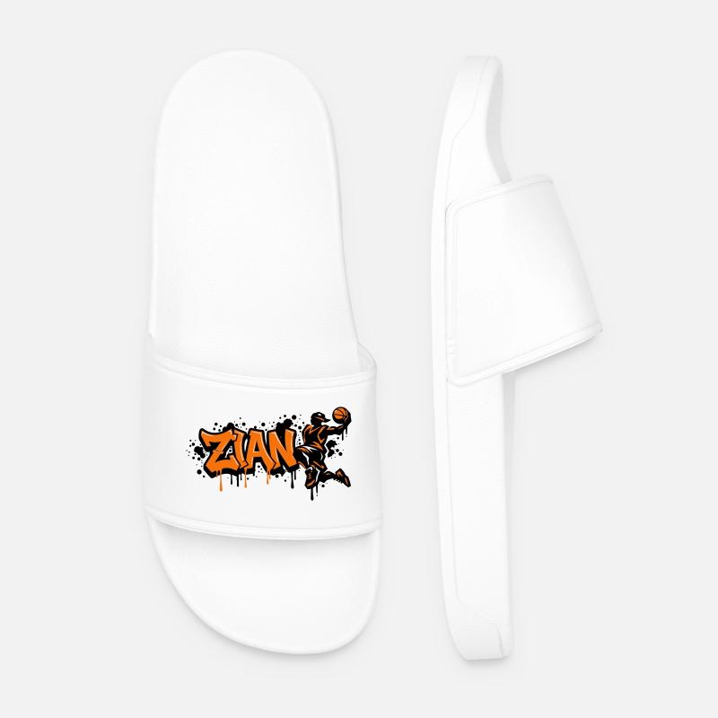 Zian Graffiti Dunk Orange - Männer Badelatschen - Weiß