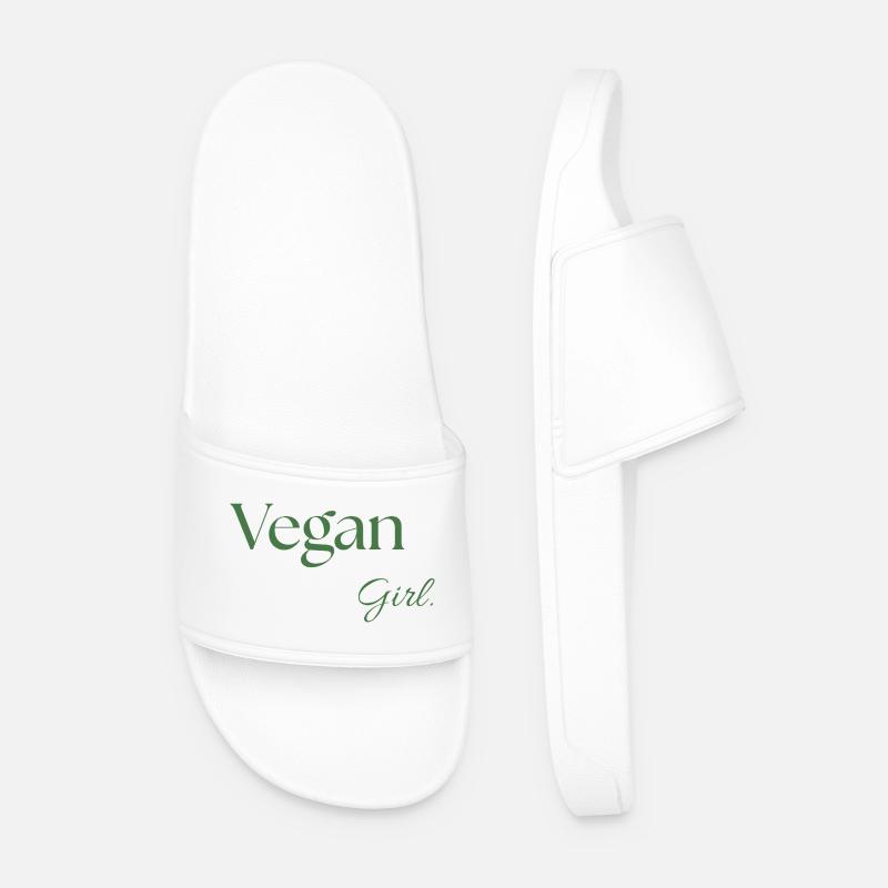 Vegan Girl. - Männer Badelatschen - Weiß