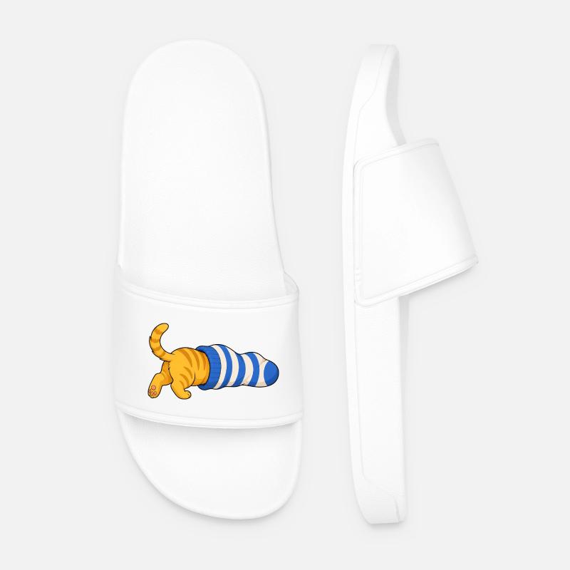 Cat in the sock - Men’s Pool Sliders - white