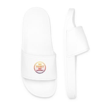 No Ticket No Support - Men’s Pool Sliders - white - Front