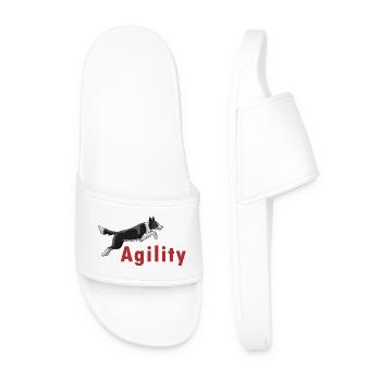 Agility-Logo "Jumping" - Männer Badelatschen - Weiß - Vorne