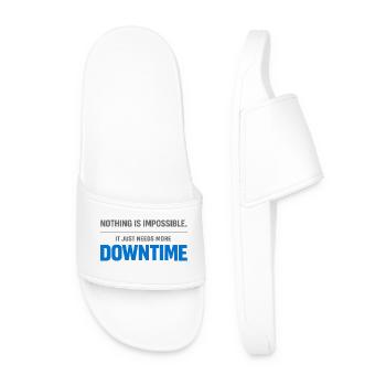 Nothing is impossible – More downtime - Men’s Pool Sliders - white - Front
