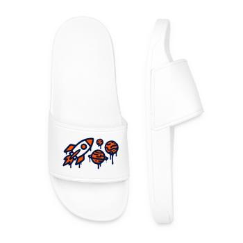 Rocket Launch Planet Graffiti - Men’s Pool Sliders - white - Front