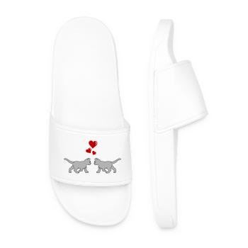 katze_verliebt_02 - Claquettes Homme - blanc - Devant