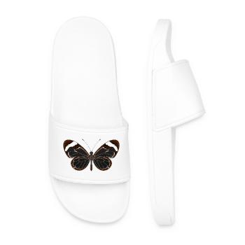 Glasswing Butterfly Greta oto Cartoon Style - Men’s Pool Sliders - white - Front