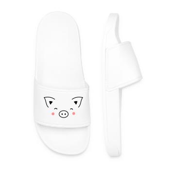 Idée cadeau cochon de sanglier porcelet truie - Claquettes Homme - blanc - Devant