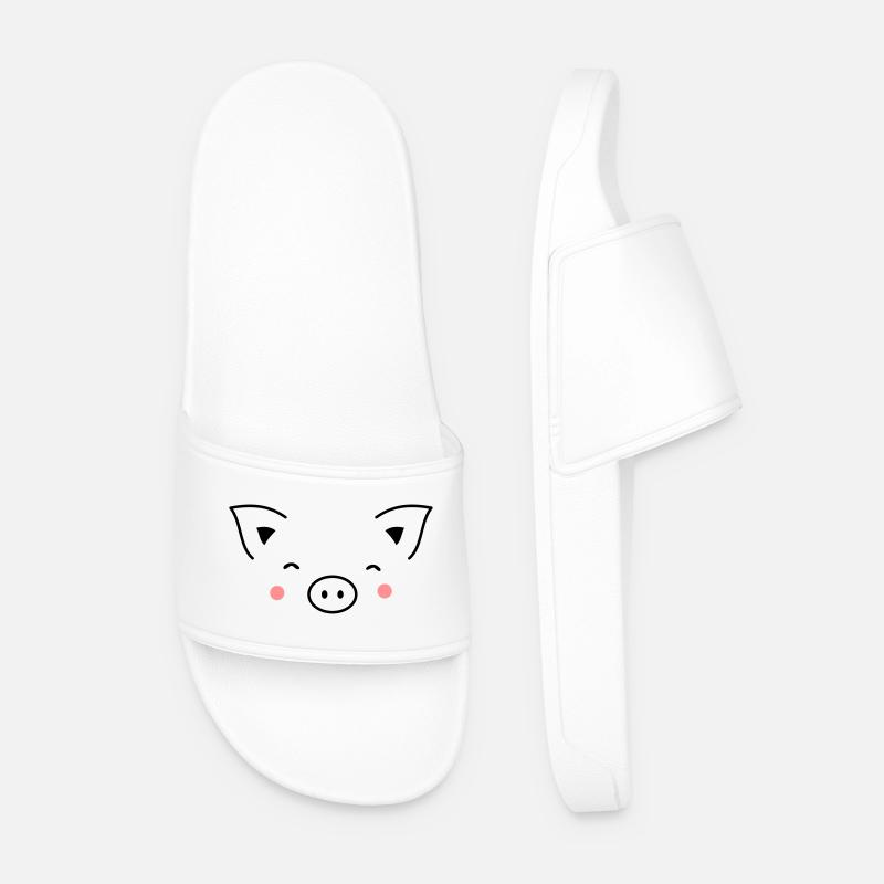 Pig sow piglet piglet boar I gift idea - Men’s Pool Sliders - white