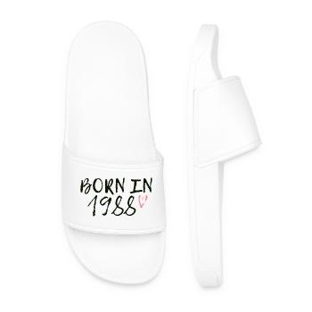 BORN IN1988 - Männer Badelatschen - Weiß - Vorne